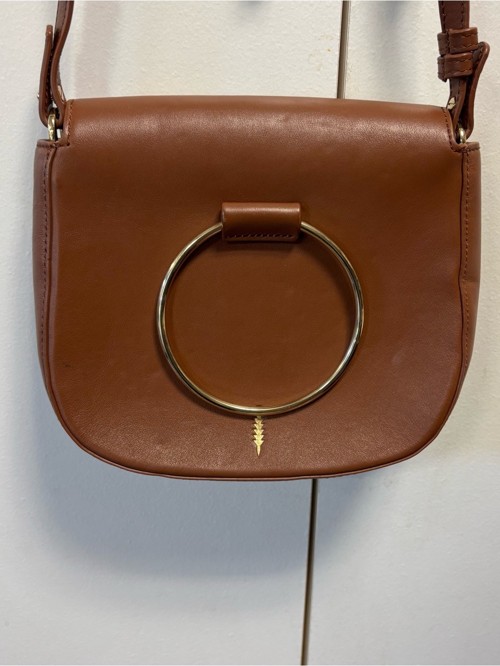 Thacker brown genuine leather crossbody bag dark academia western boho